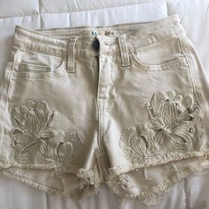Tan jean shorts
